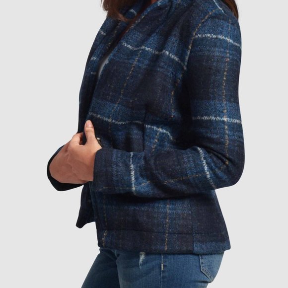 OLGYN Women Single Breasted Plaid Checkered Blazer - Picture 3 of 4